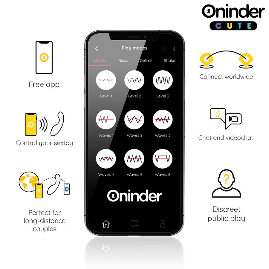 Oninder Cute vibratore compatto con app