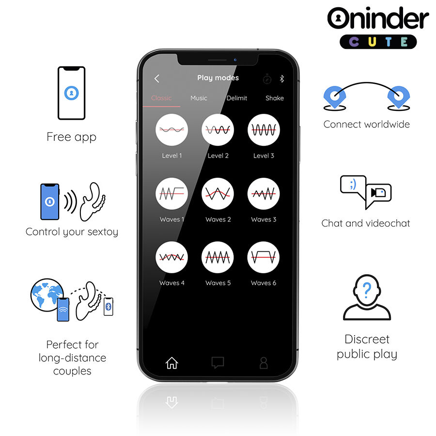 ONINDER Love 3 Some vibratore triplo silicone app