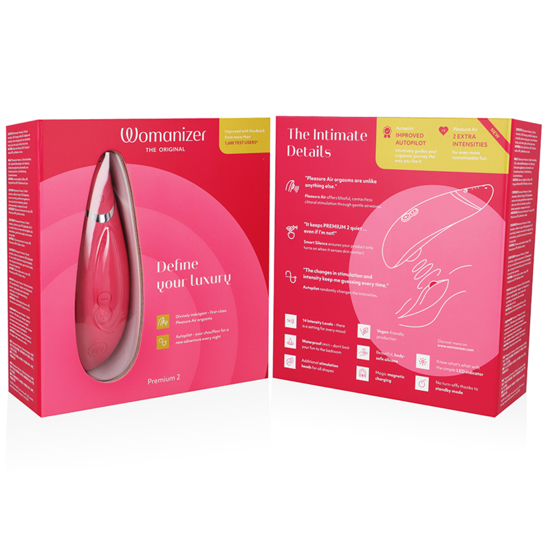 Womanizer Premium 2 stimolatore clitoride lampone 14 livelli