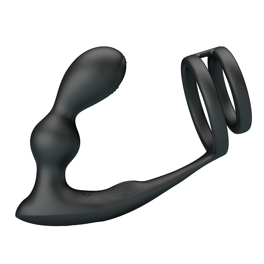 MR Play doppio anello con plug anale vibrante telecomando
