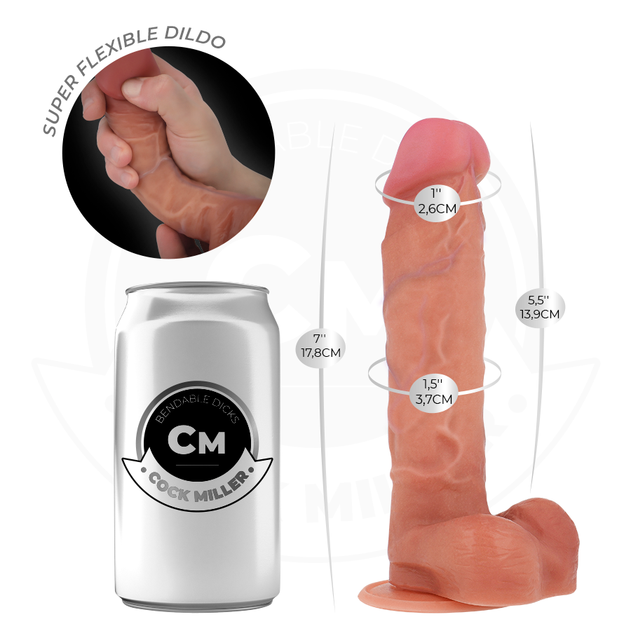 Cock Miller Realist Flex 17,8 dildo flessibile con ventosa