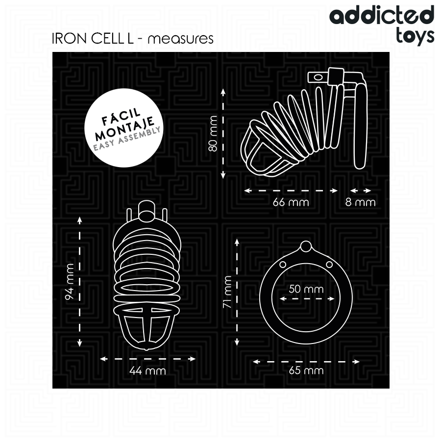 Addicted Toys Locked Iron Cell L gabbia castità metallo