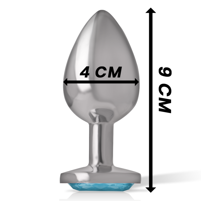 Intense Plug Gioiello Blu L plug anale metallo 9x4 cm