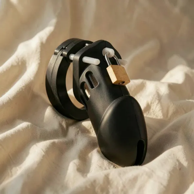 Hidden Desire Extreme gabbia di castità L nera silicone