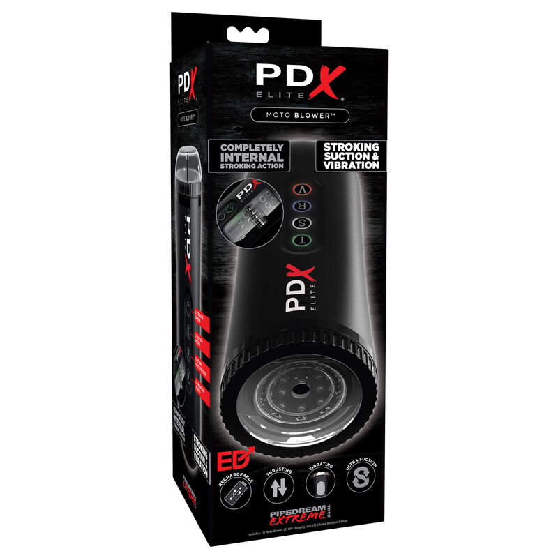 PDX Elite Moto Blower masturbatore aspirante vibrante