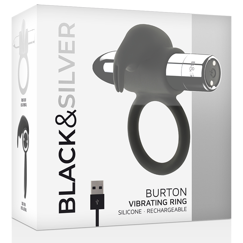 Black&Silver Burton Metallo anello vibrante coppia 10 modalità