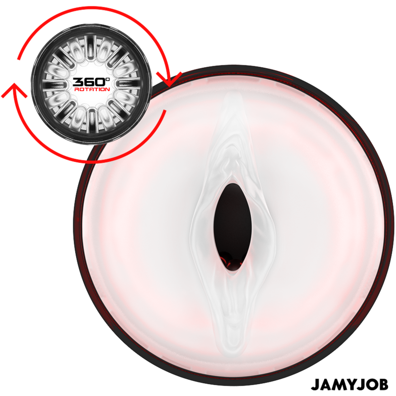 Jamyjob Storm masturbatore rotante con aspirazione nero