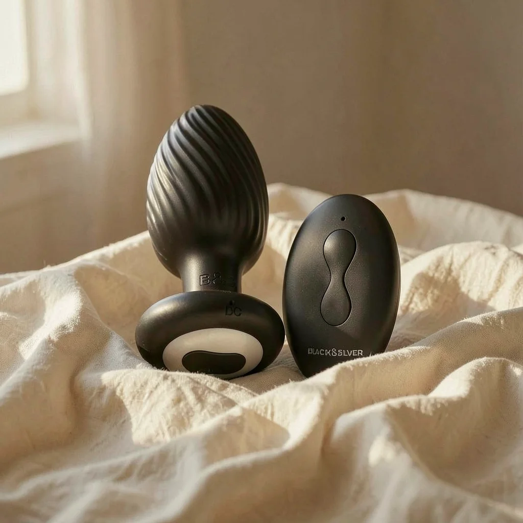 Black&Silver Welss plug anale vibrante rotante unisex