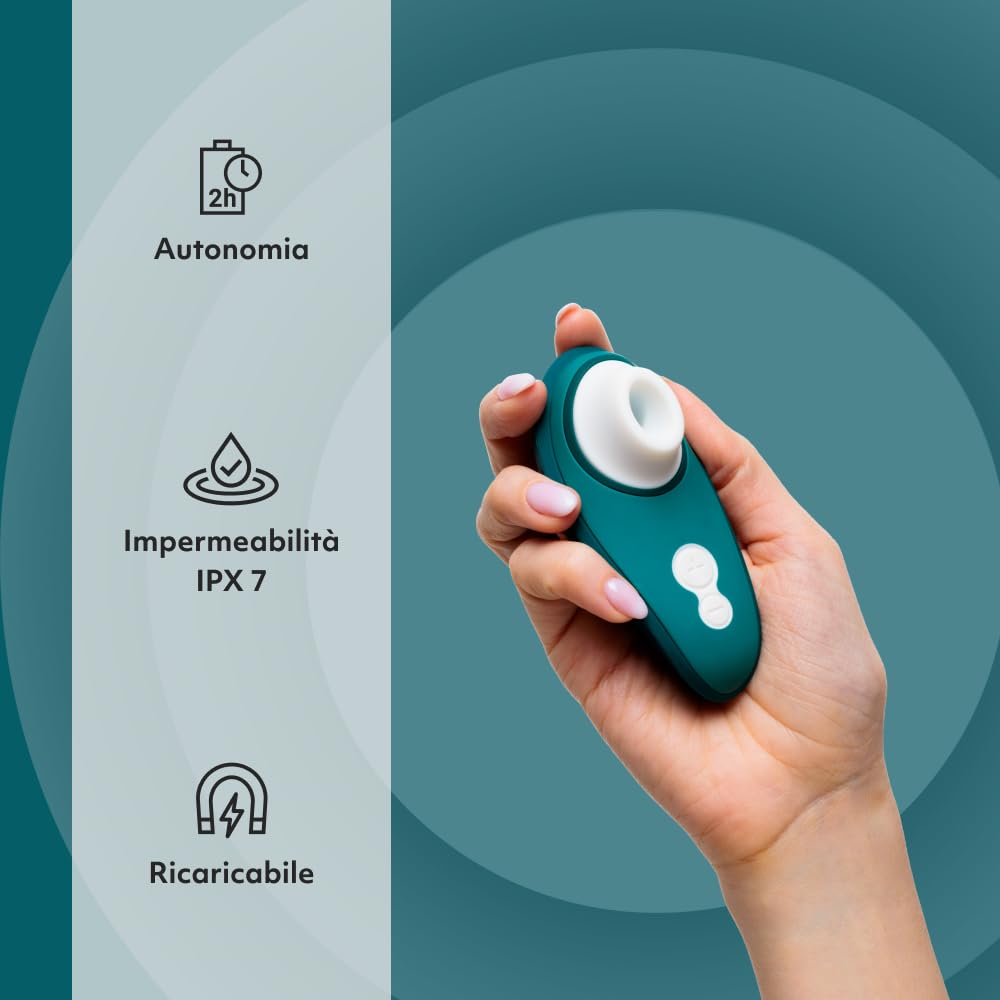 Womanizer Liberty 2 succhia clitoride petrol impermeabile