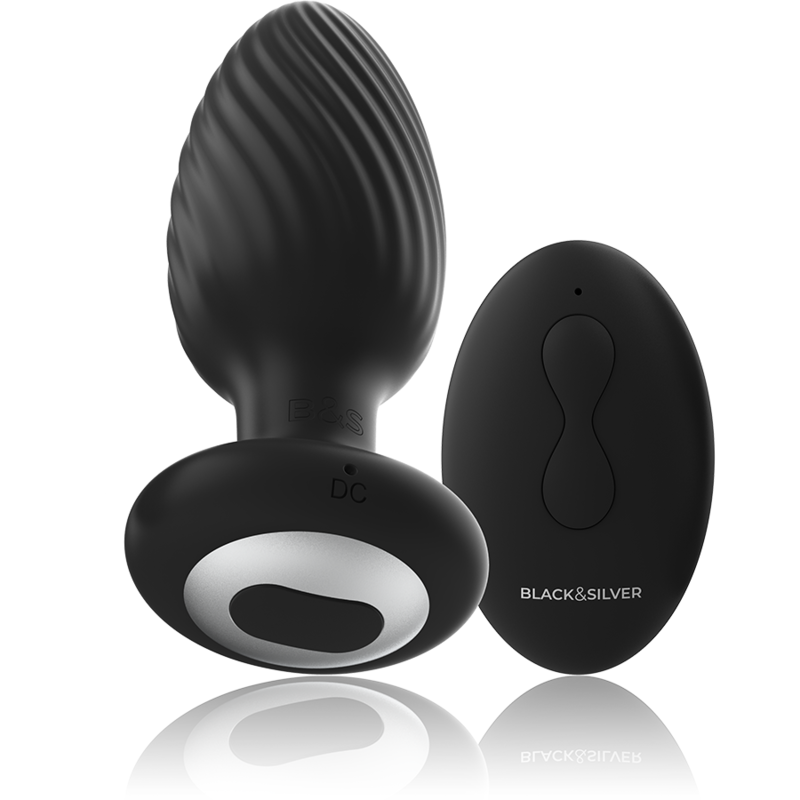 Black&Silver Welss plug anale vibrante rotante unisex