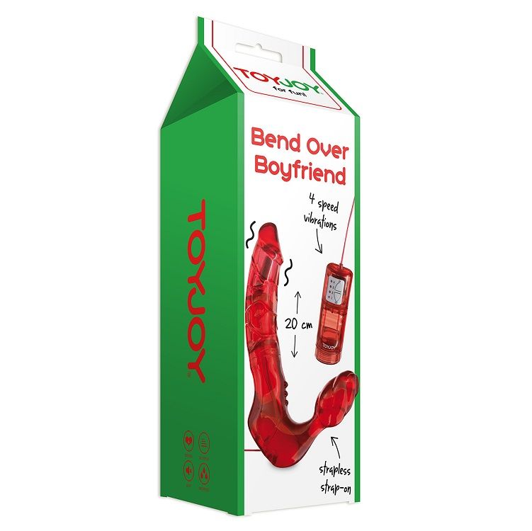ToyJoy Bend Over Vibrante strap-on doppio 4 velocità silicone