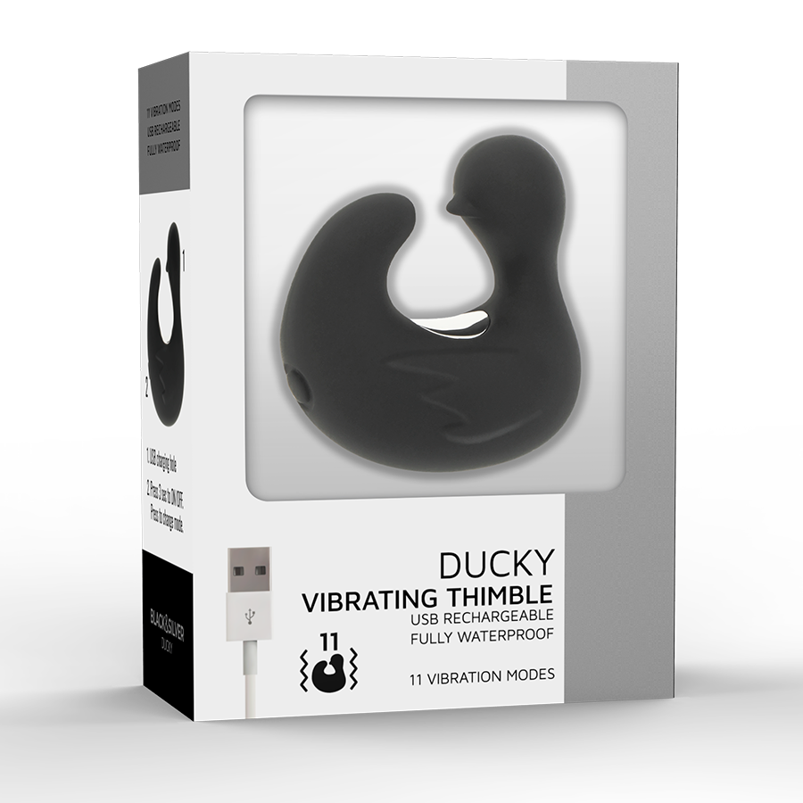 Black&Silver Duckymania stimolatore clitoride da dito silicone