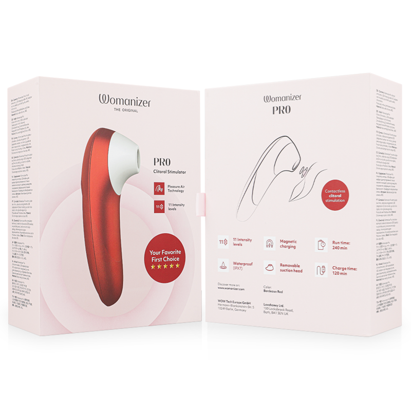 Womanizer Pro Bordeaux stimolatore clitoride air