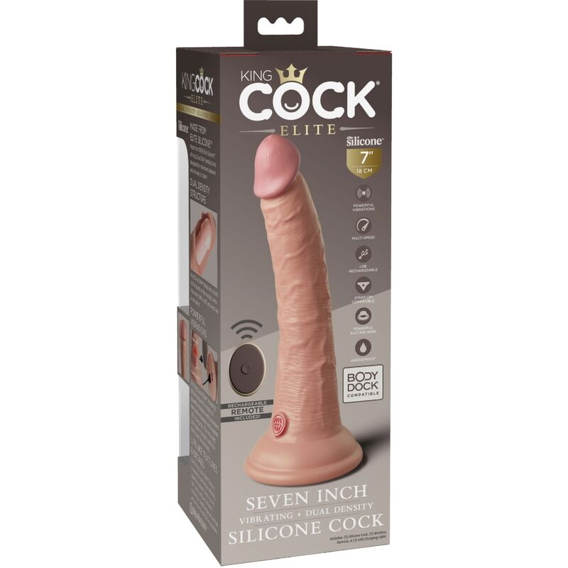 King Cock Elite dildo vibrante con telecomando 17,8 cm