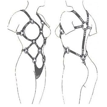 Leather Body Styling imbracatura pelle nera regolabile S-XL