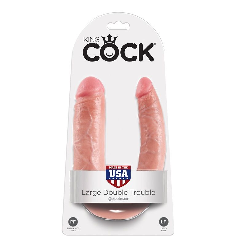 King Cock Double Trouble U Grande dildo a U flesh