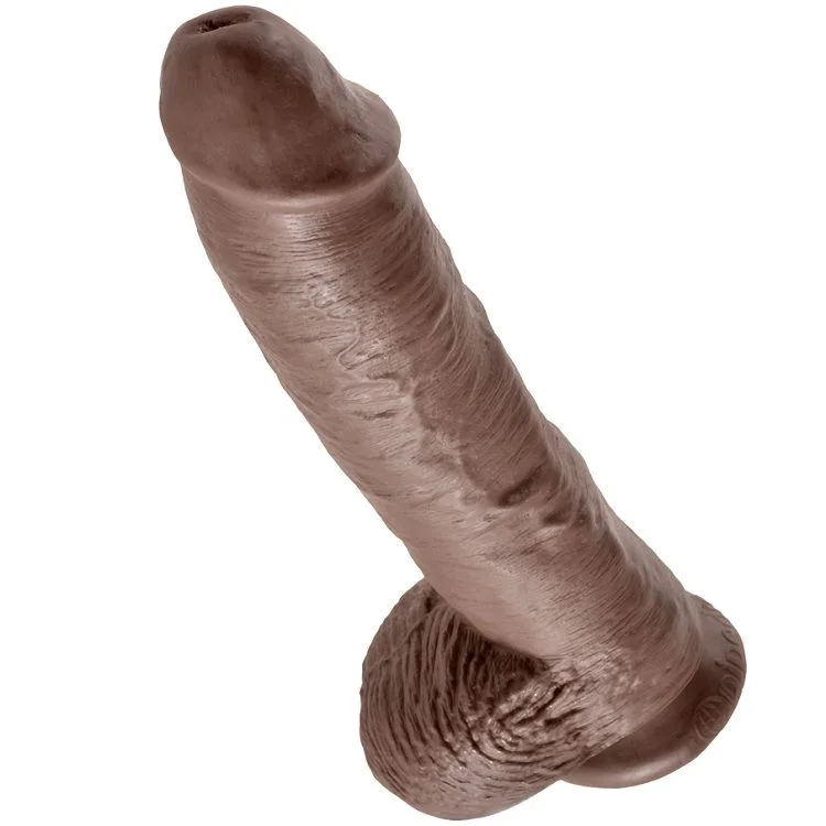 King Cock 25,4 cm dildo realistico marrone con sfere ventosa