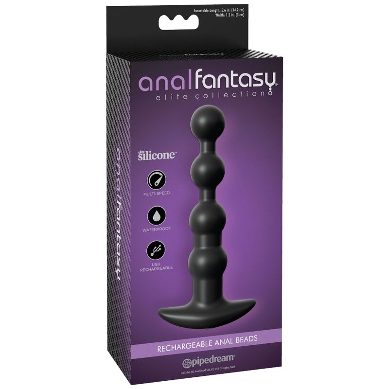Anal Fantasy Elite palline anali vibranti ricaricabili nere