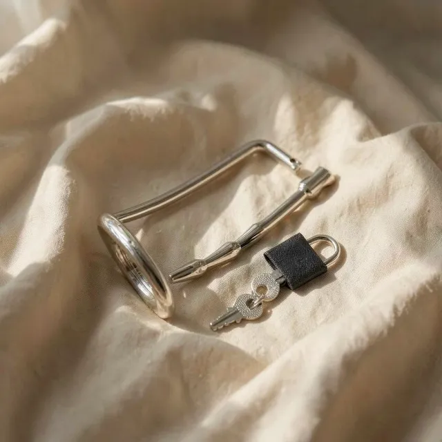 Metal Hard Anello uretrale con lucchetto metallo 45 mm