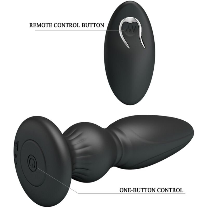 MR Play plug prostatico vibrante telecomando nero