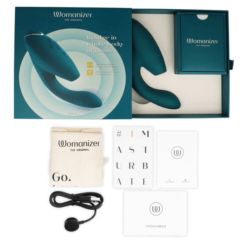 Womanizer Duo 2 stimolatore clitorideo blu petrol doppia stimolazione