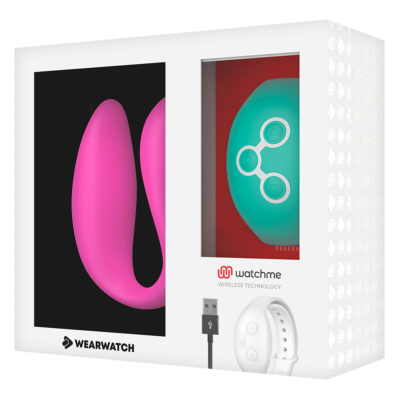 Wearwatch Dual vibratore di coppia orologio fucsia 2 motori