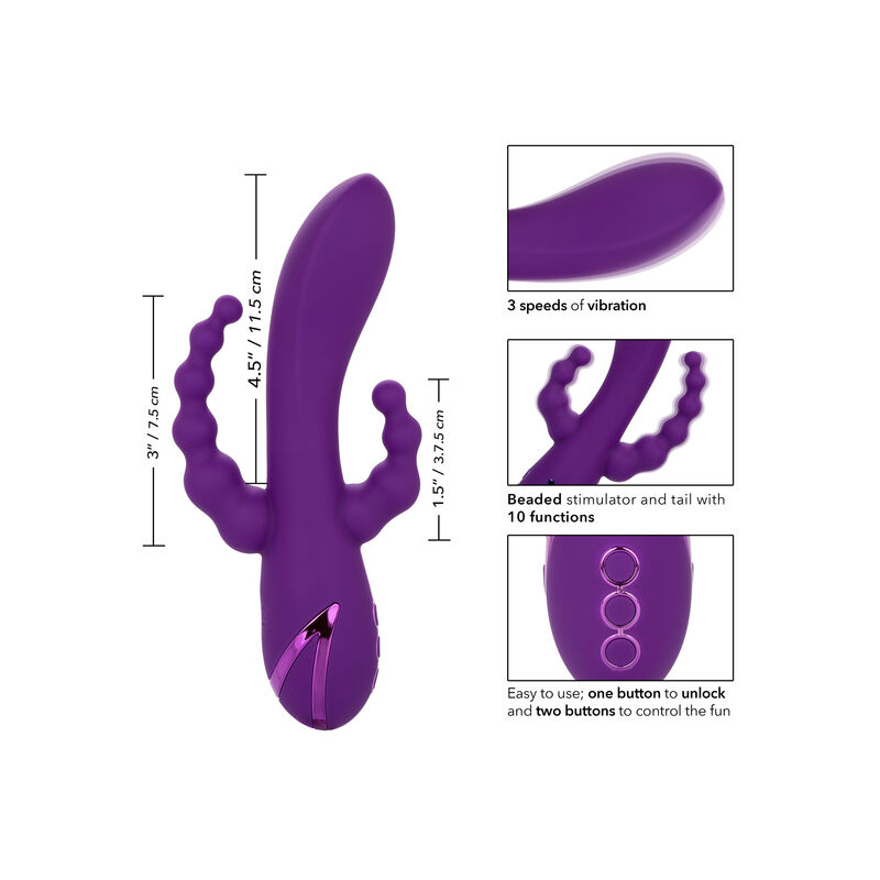CalExotics Long Beach Bootylicious vibratore rabbit viola 3 motori