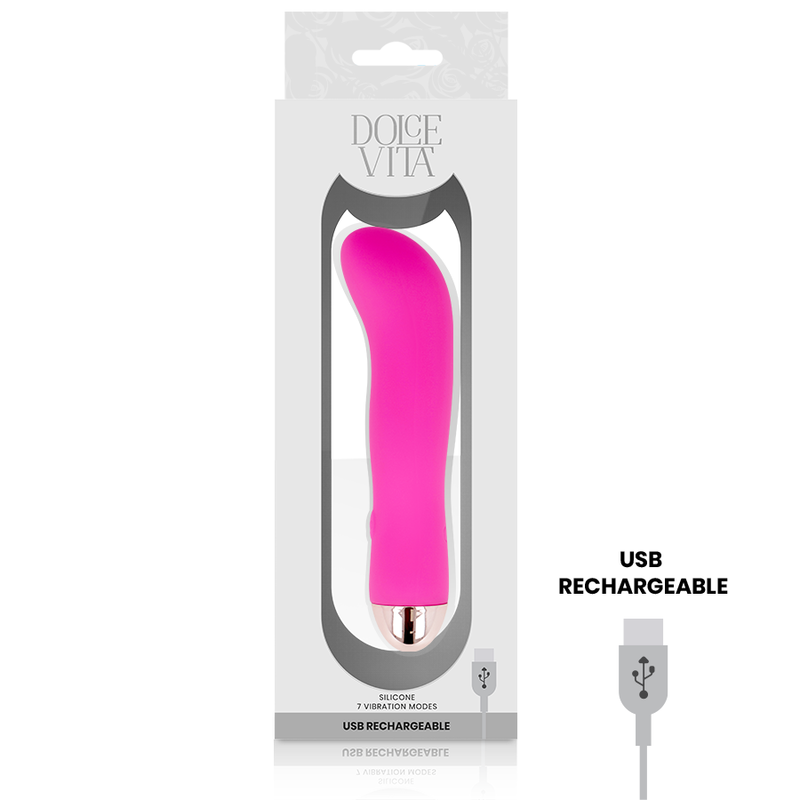Dolce Vita Due Rosa vibratore rosa silicone 13,2 cm