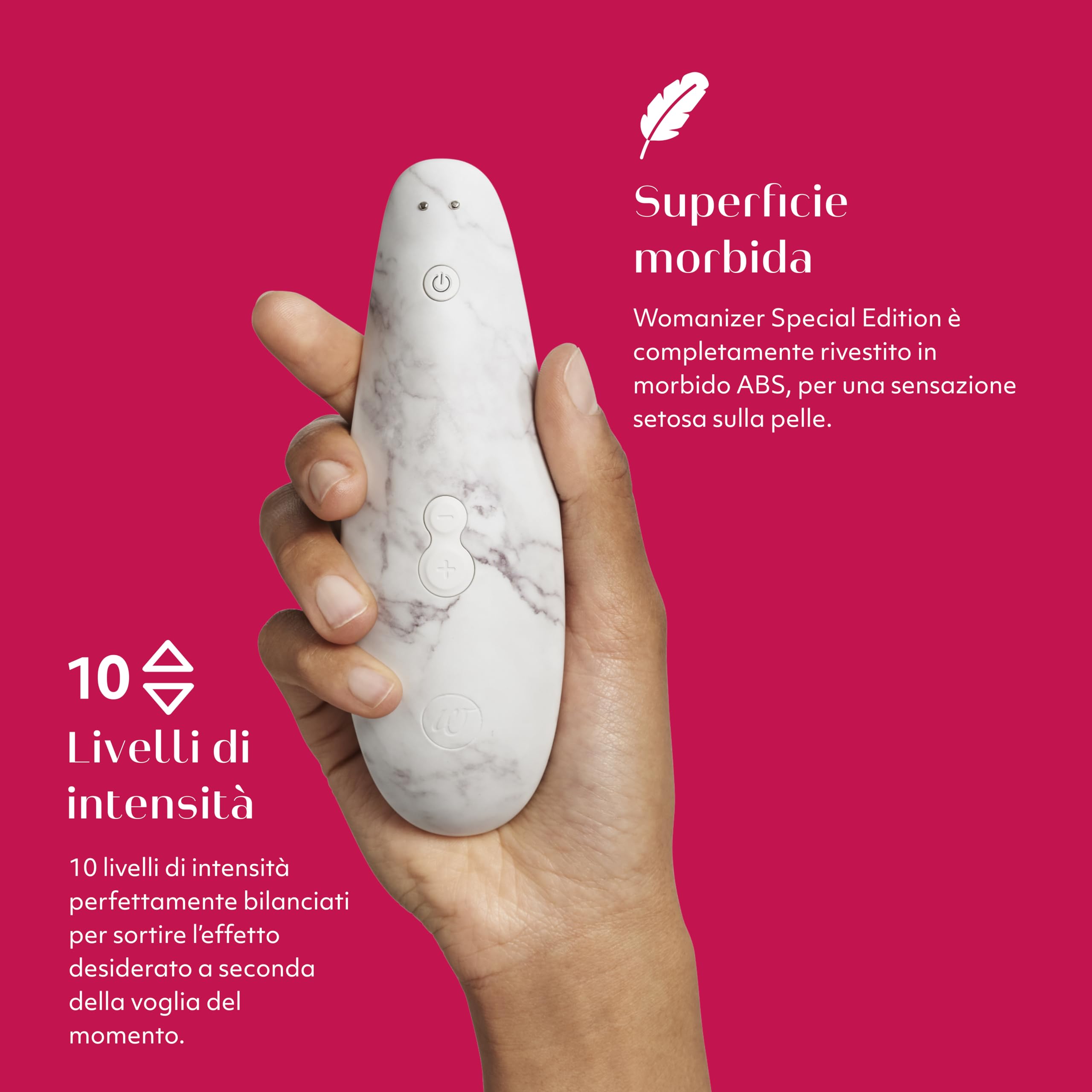 Womanizer Marilyn Monroe stimolatore clitorideo bianco marmo 10 intensità