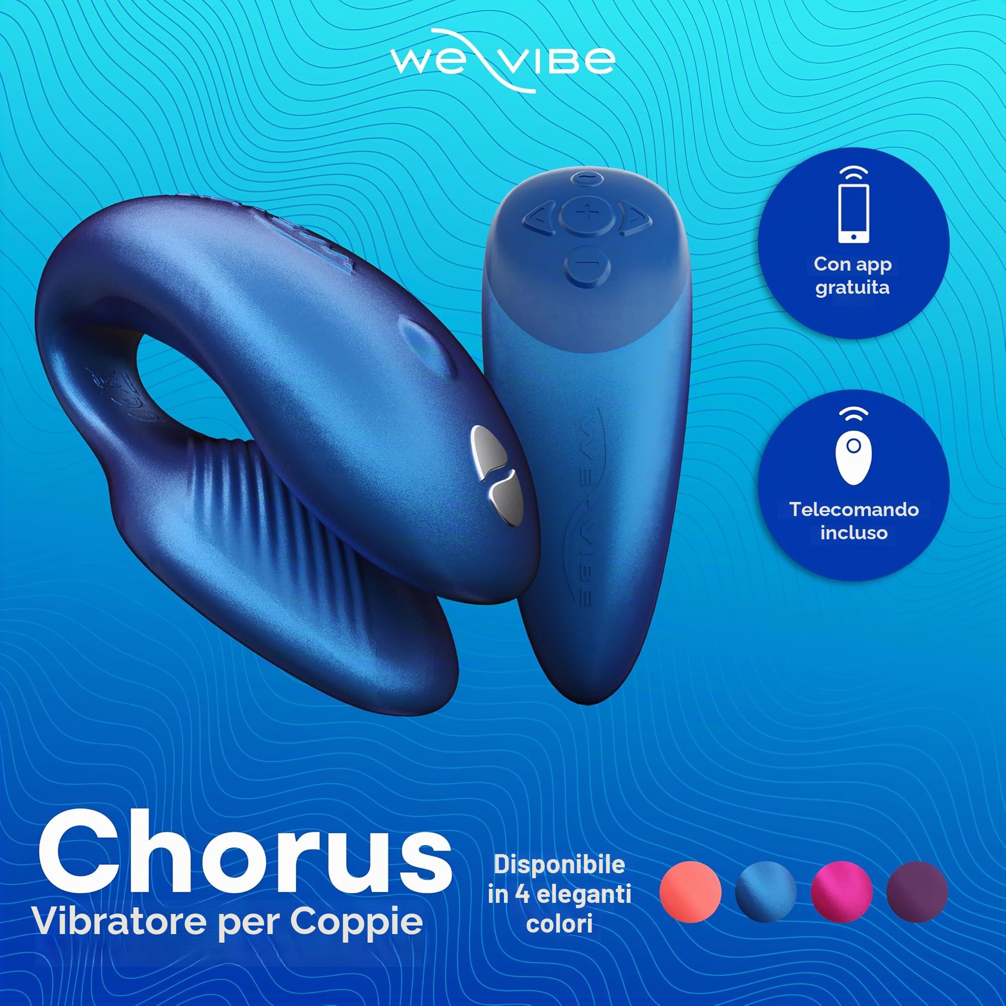 We-Vibe Chorus vibratore di coppia blu con telecomando