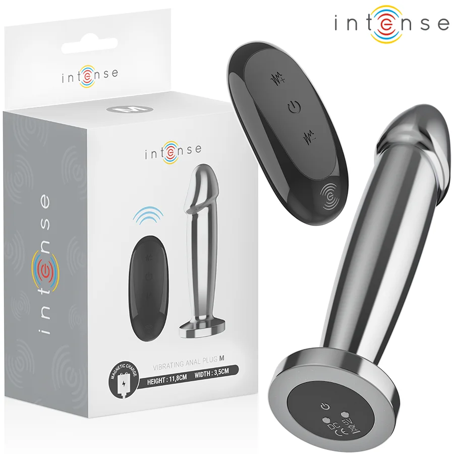 Intense Plug Vibrante Metallo M anatomico telecomando