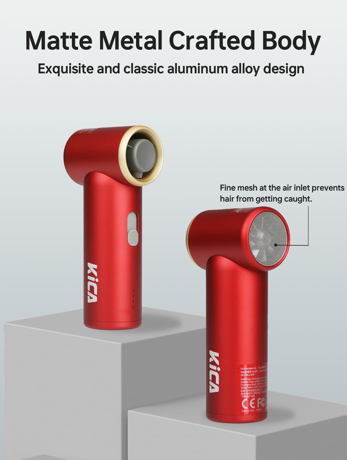 Kica JetFan Mini ventilatore portatile rosso 14 ore