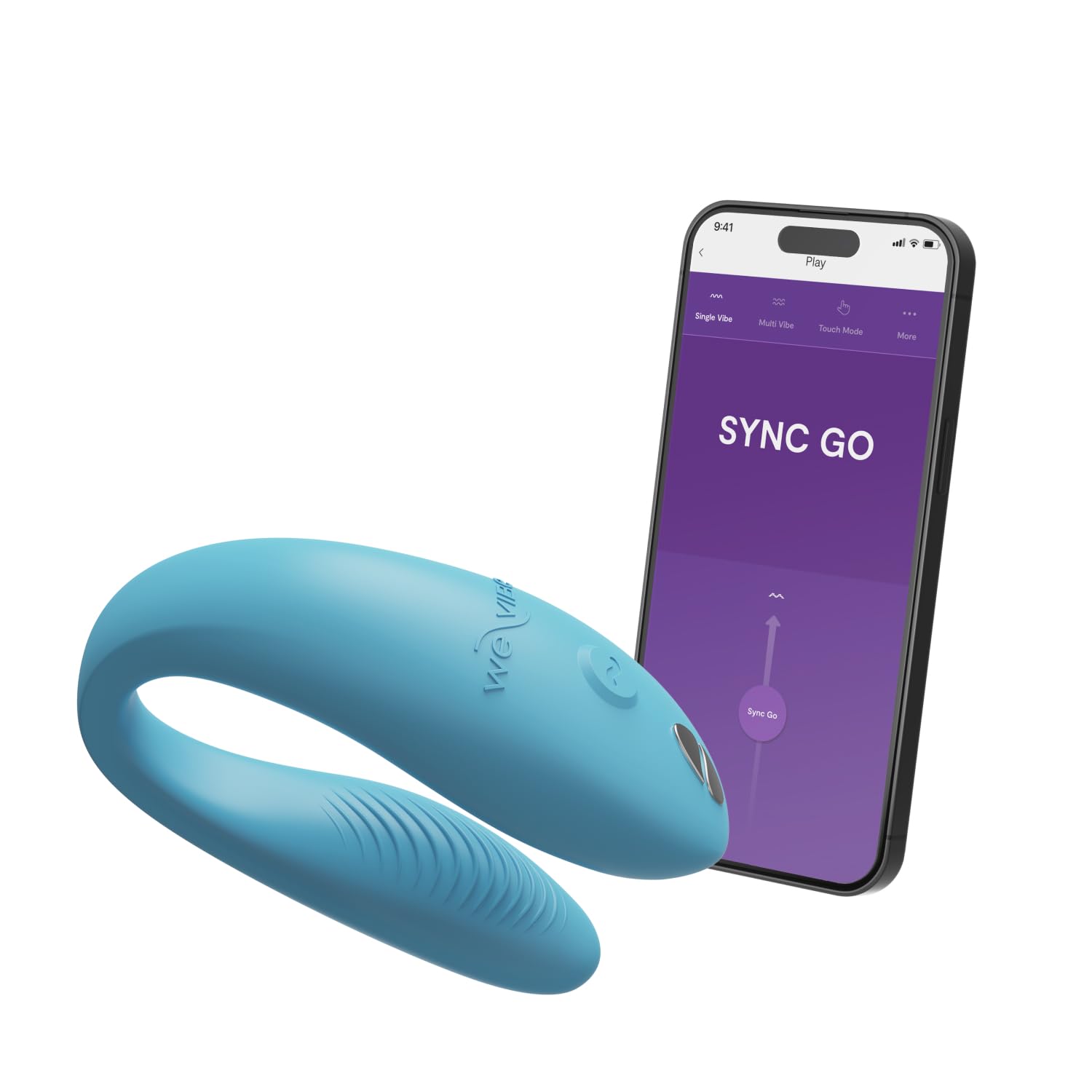 We-Vibe Sync Go vibratore di coppia blu con custodia