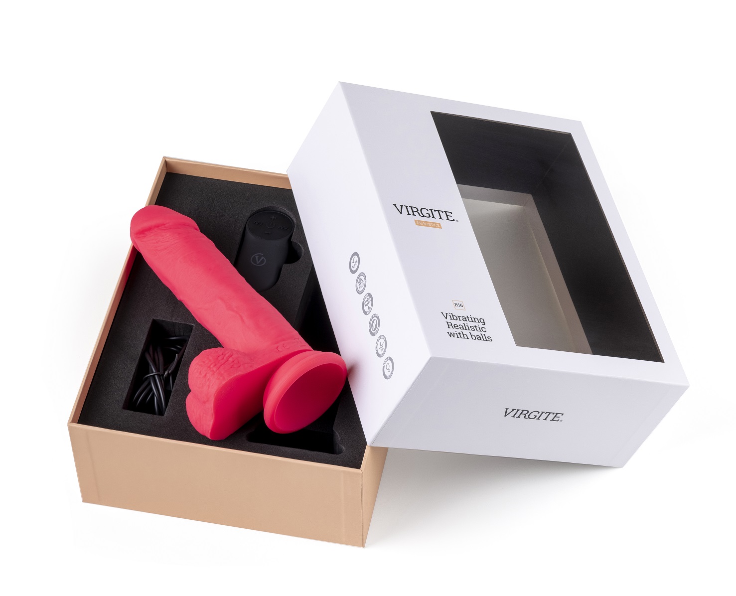 Love Hit by Virgite R16 vibratore realistico rosa 16 cm