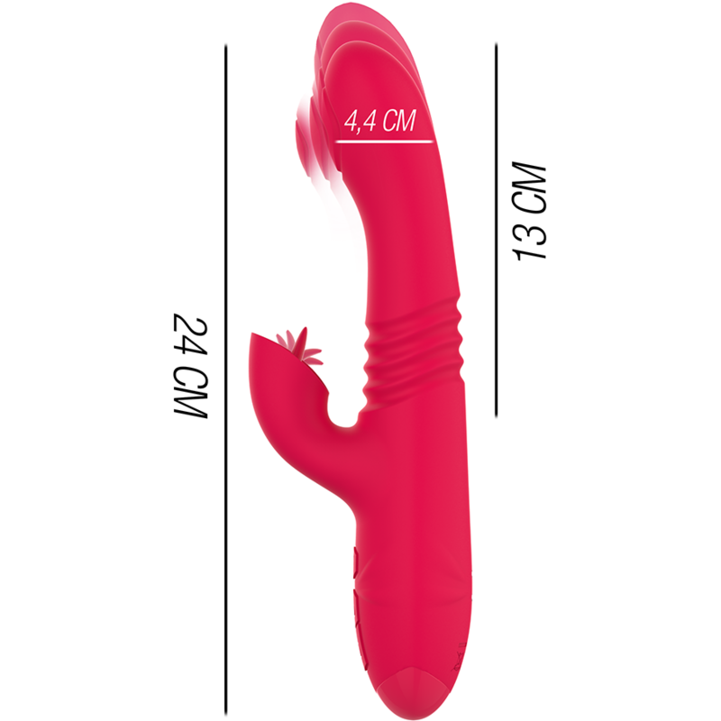 Intense Dua vibratore rabbit 3 motori rosso