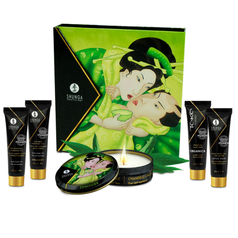 Shunga Geisha Segreto kit massaggio tè verde 5 pezzi