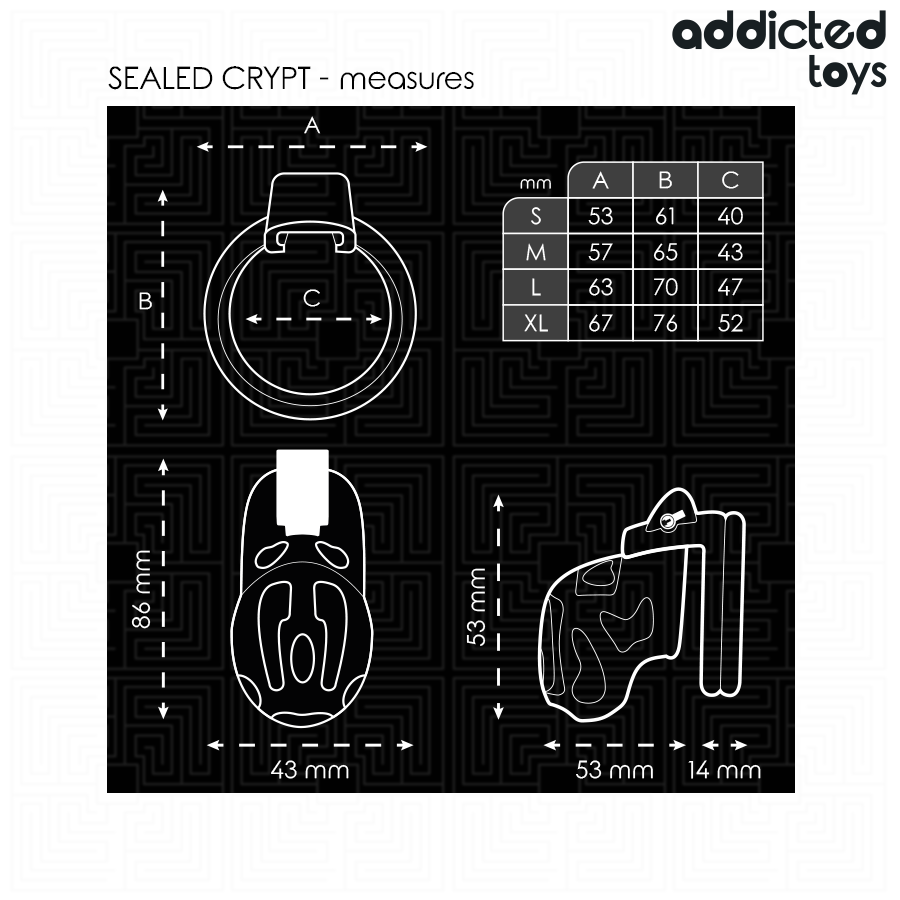 Addicted Toys Locked Crypt gabbia di castità 8 cm