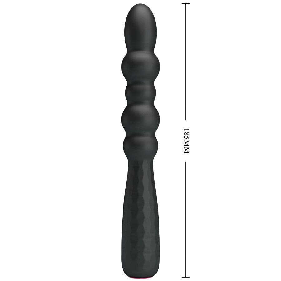 MR Play plug anale flessibile vibrante nero 12 funzioni