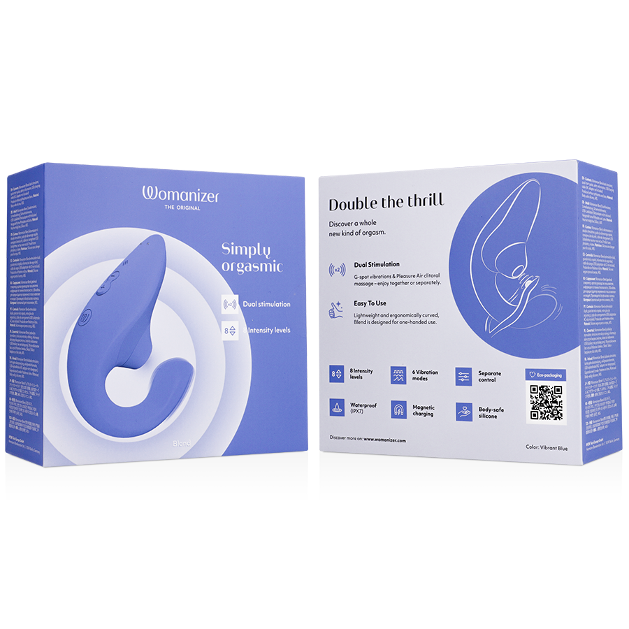 Womanizer Blend Vibrant Blue stimolatore rabbit 2 in 1
