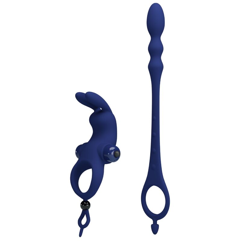 Pretty Love Ayad kit anello e plug vibrante blu 10 funzioni