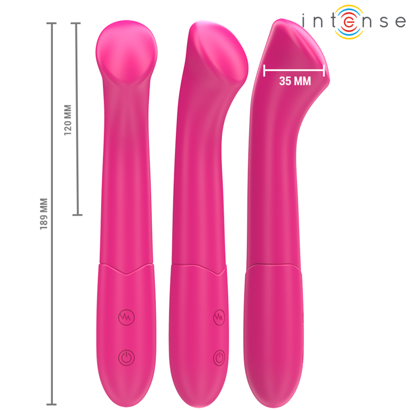 Intense Paty 19 cm vibratore rosa silicone flessibile 10 modi