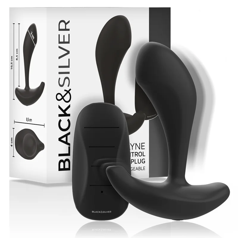 Black&Silver Dwayne plug anale vibrante telecomando 10 modalità