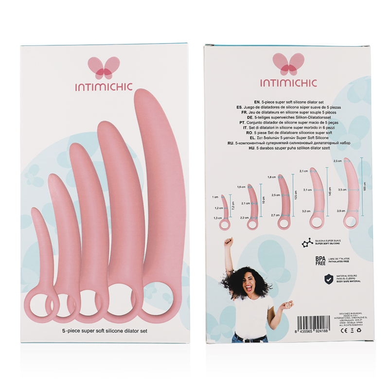 Intimichic set 5 dilatatori vaginali silicone medicale progressivi