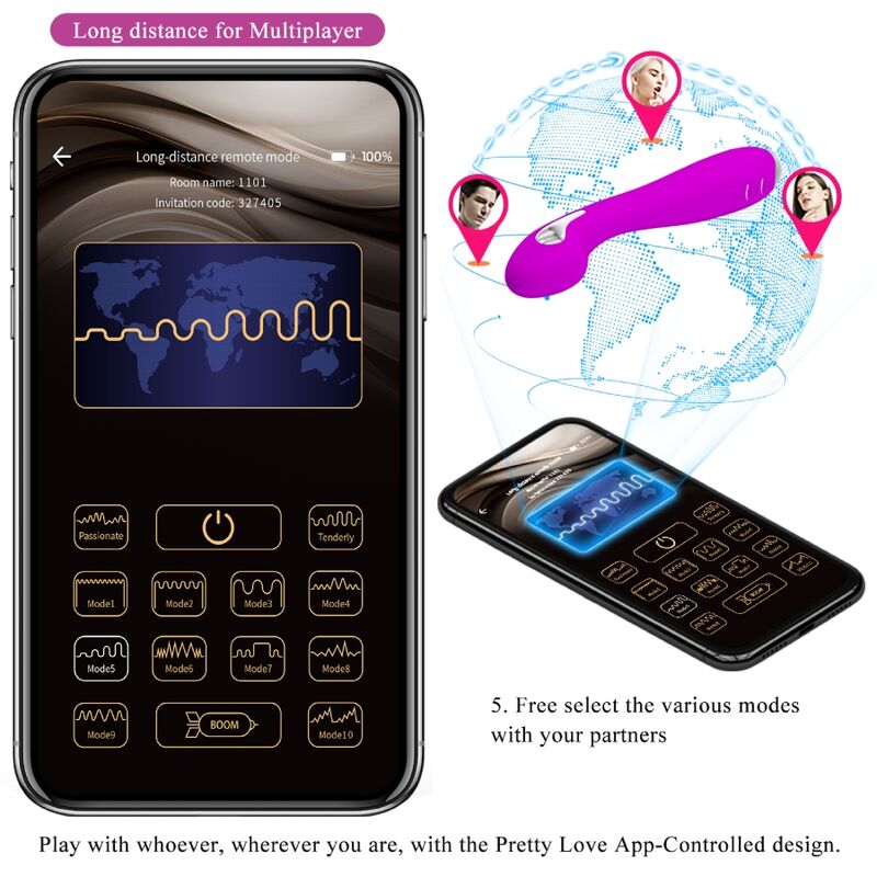 Pretty Love Hector vibratore elettrostimolazione app