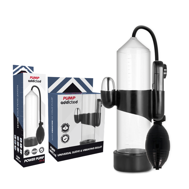 Pump Addicted RX3 pompa per pene trasparente con vibratore