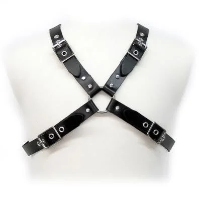 Leather Body imbracatura pelle nera fibbia S-XL