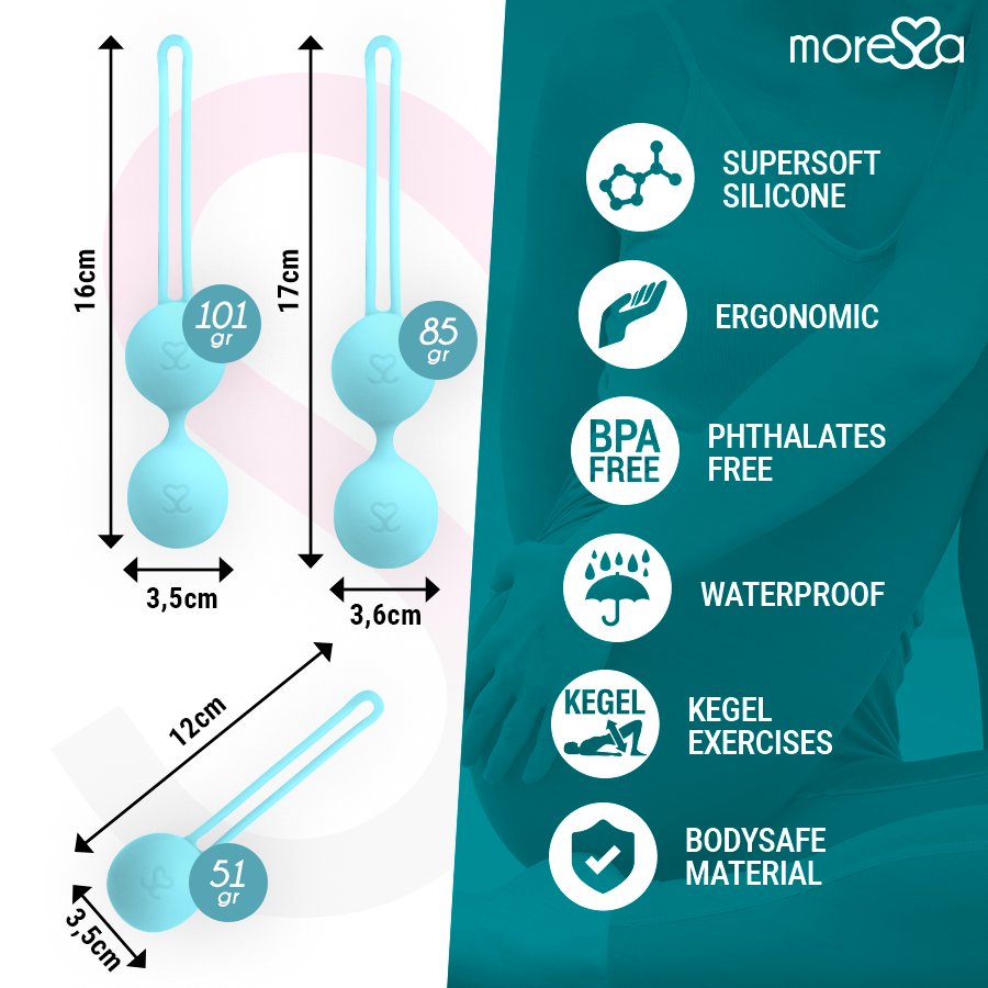 Moressa Osian Set Palline Vaginali Turchese 3 Pezzi