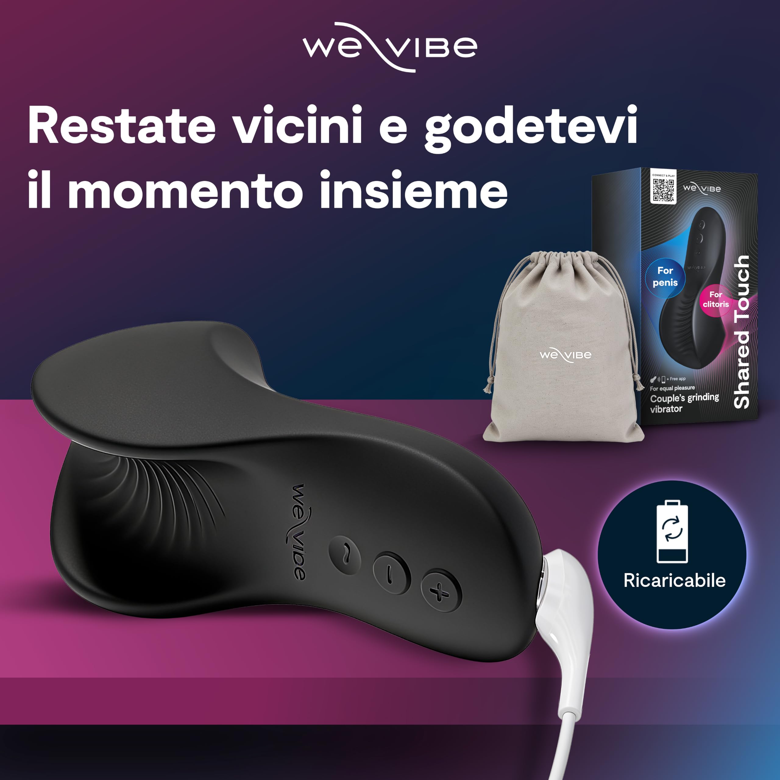 We-Vibe Shared Touch vibratore coppia nero ricaricabile