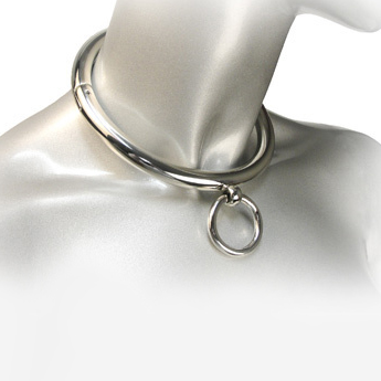 Metal Hard Collare con anello bondage acciaio 18 cm