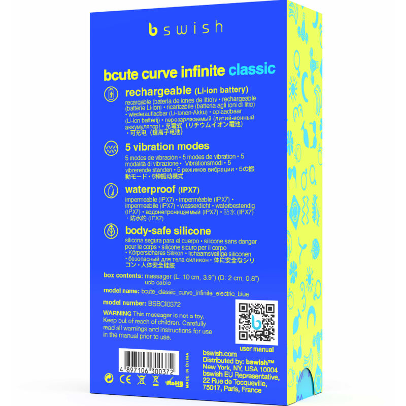 B Swish Bcute Curve Infinite vibratore punto G blu